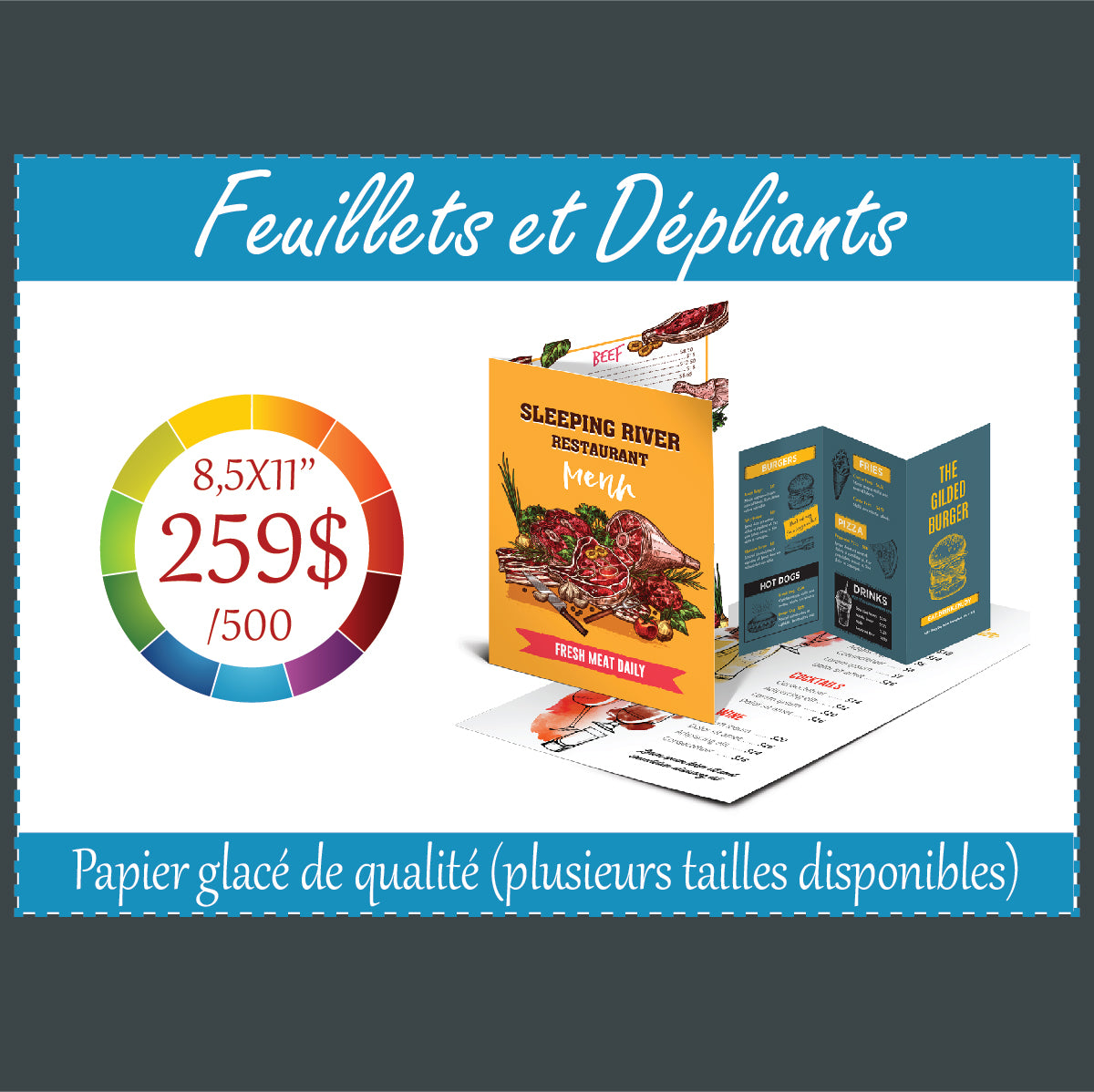 500 dépliants format lettre